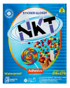 Nektech PAPEL ADHESIVO GLOSSY 115G CARTA/20H