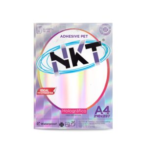 PAPEL ADHESIVO PET HOLOGRAFICO BLANCO A4/6H