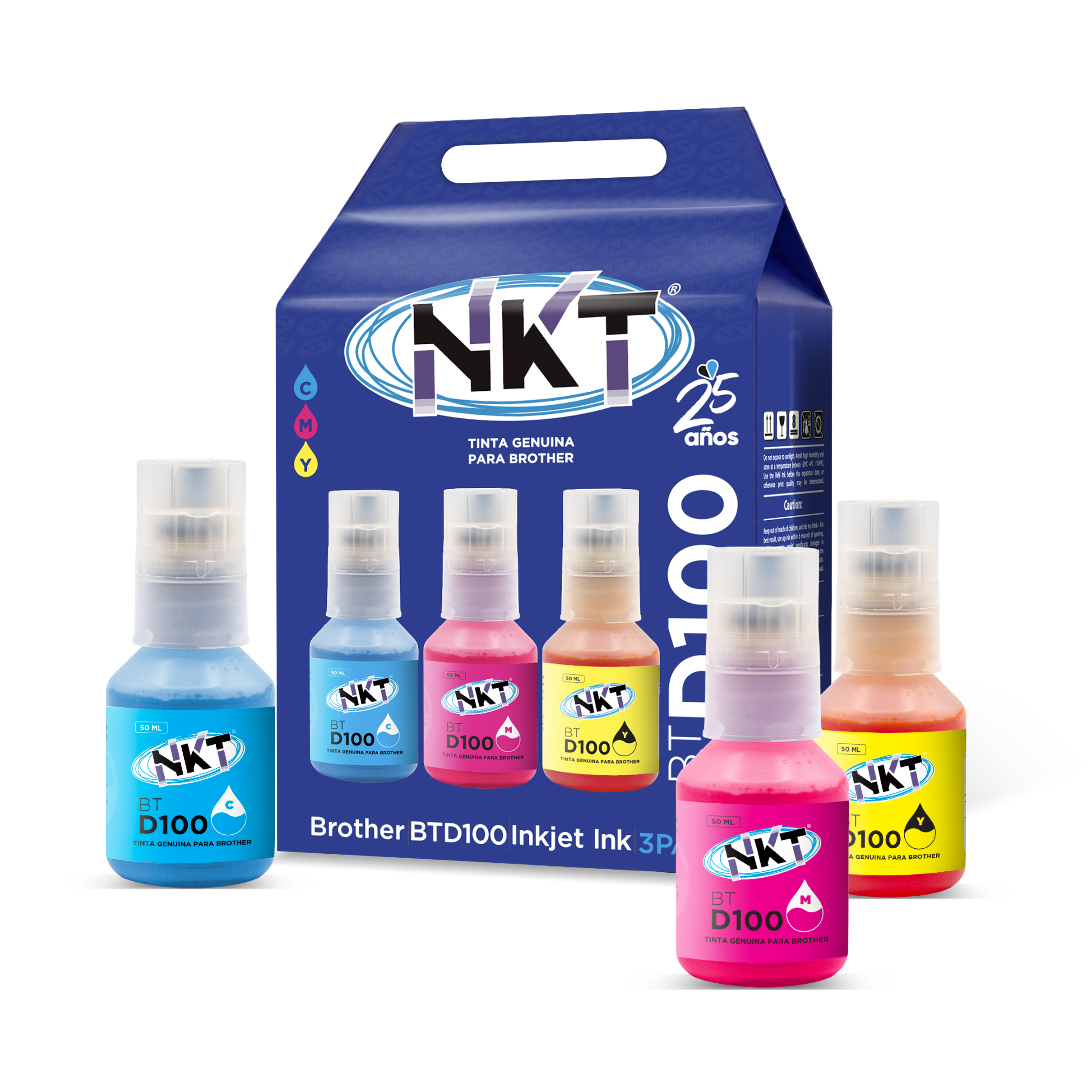 TINTA NKT 50ML 3PACK PARA BROTHER SERIE BTD100M