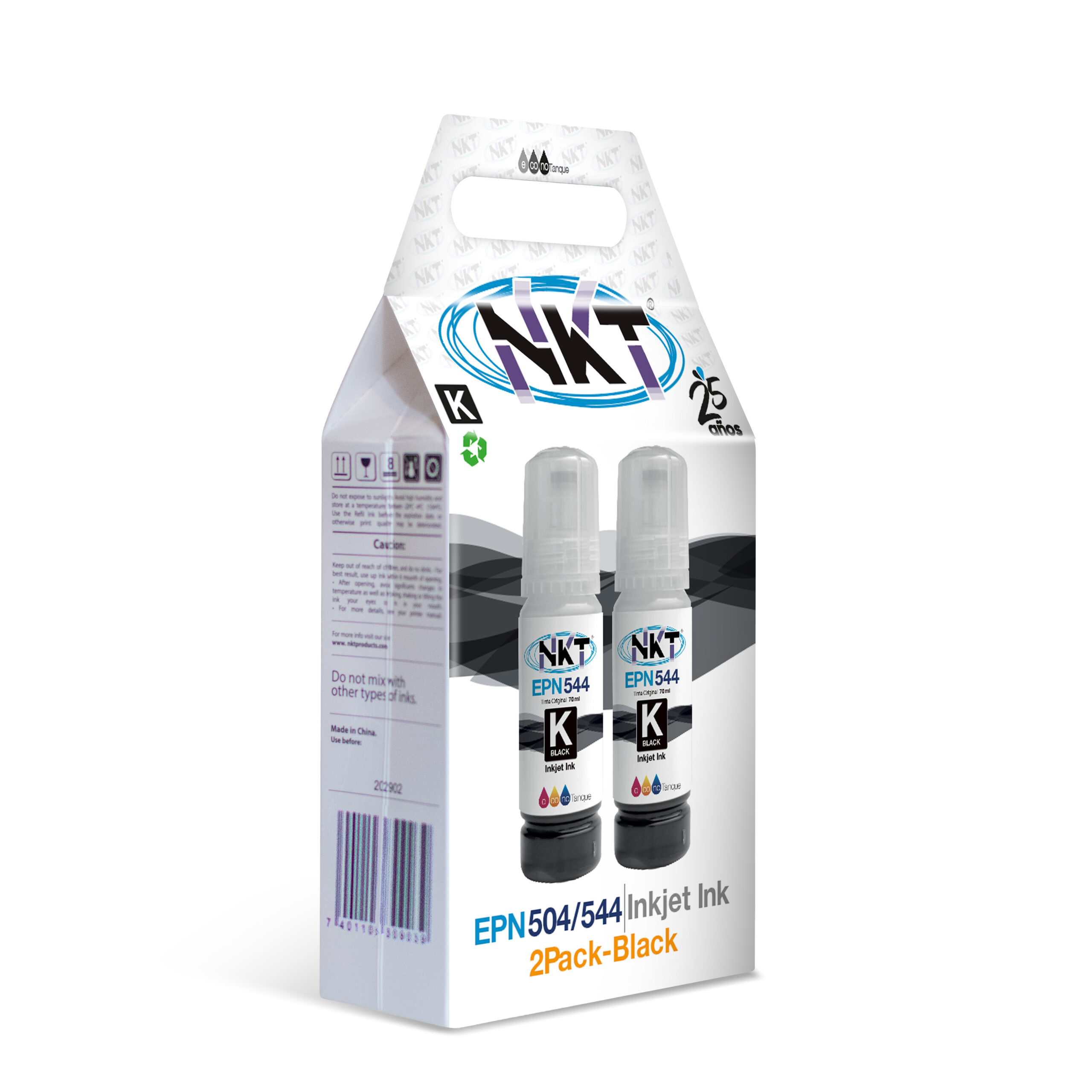 TINTA NKT 2PACK BLACK 70ML - PARA EPSON SERIE 544