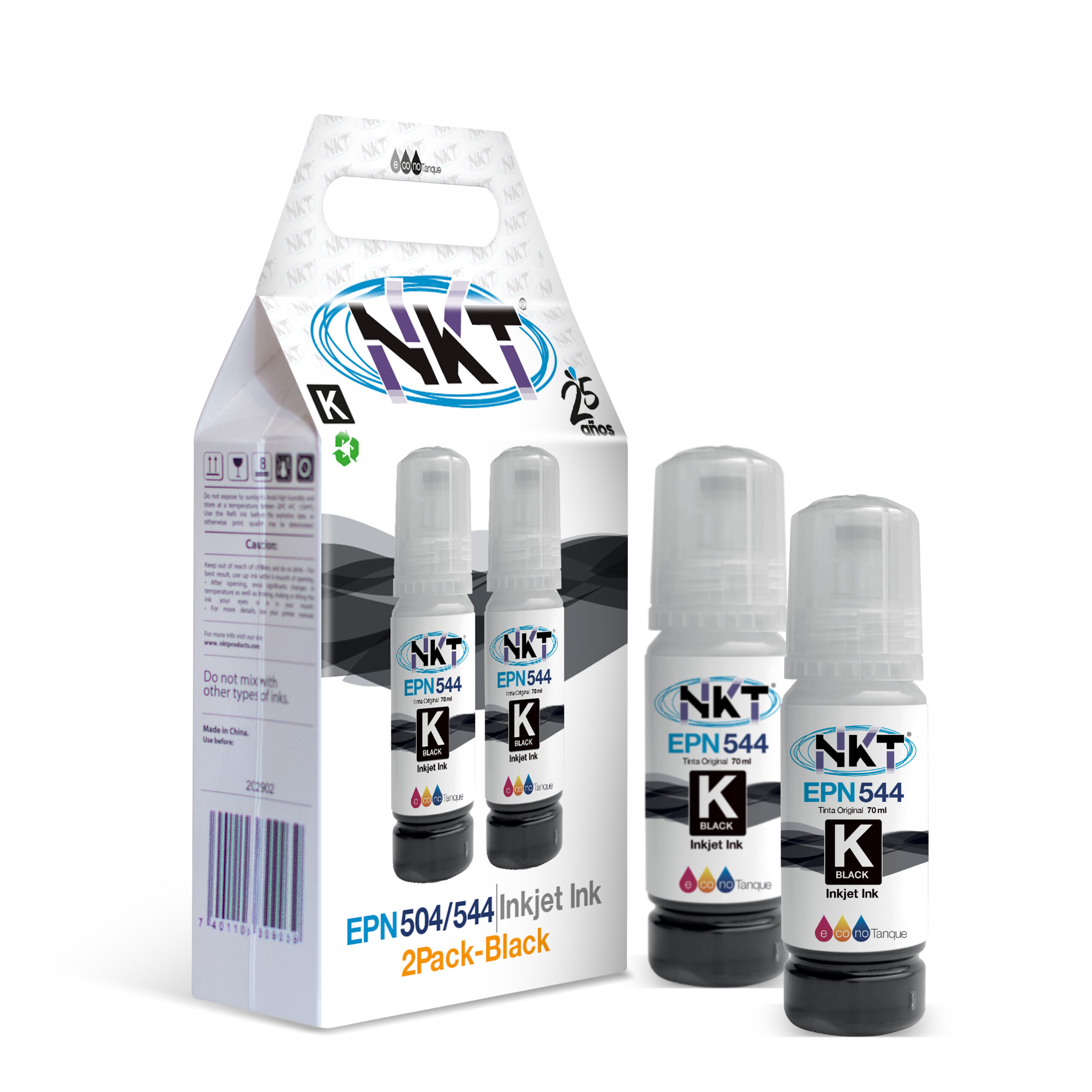 TINTA NKT 2PACK BLACK 70ML - PARA EPSON SERIE 544